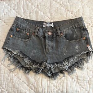 One Teaspoon Gray Denim Shorts